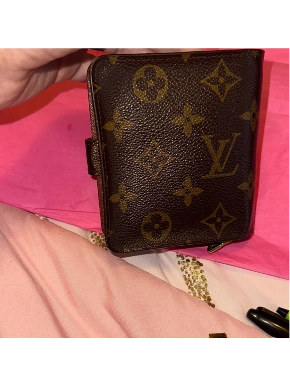 Louis Vuitton Brown and Gold Monogram Wallet